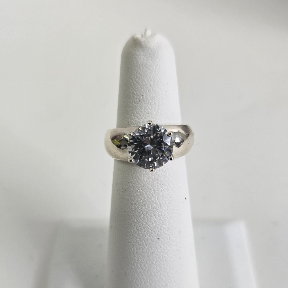 Sterling Silver 925 Ring Solitaire Ring - Picture 3 of 5